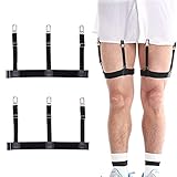 Hemdhalter Herren mit rutschfesten Clips,Shirt Stay Flexible und Elastische für Männer und Frauen, Verstellbarer Hemd-Halter für Die Oberschenkellänge (1 Paar)