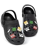 Minecraft Classic Clogs Sandalen Kinder | Jungen Mädchen Spiel Charaktere Waffen Neuheit Charms Slider | Unterstützende Riemen belüftete Sommer-Strand-Poolschuhe