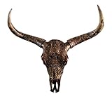 MichaelNoll Stierkopf Bullenkopf Bullenschädel Geweih Hörner Stier Wanddekoration Polyresin Riesig Luxus Groß - Moderne Wanddeko für Schlafzimmer oder Wohnzimmer - Deko Dekoration - XXL 72 cm