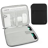 Dadanism 8-9 Zoll Tablet Tasche Hülle mit Polsterung für iPad mini 7/6 8,3' 2024/2021, iPad mini 5/4/3/2/1 7,9', Galaxy Tab A9 8,7', Galaxy Tab A7 Lite 8,7', Tab M8 (4/3/2) 8', Tab M9 9', Schwarz