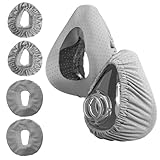 CPAP-Maskeneinlagen Kompatibel mit AirFit und AirTouch F20 F10 4 Stück Soft Wiederverwendbare Masken Liner Vollgesichtsmasken-Einlagen Elastisch CPAP Zubehör Grau