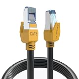 MUKSIRON Netzwerkkabel, Cat 8 Ethernet-Kabel, 0,5 m, robustes Hochgeschwindigkeits-geschirmtes Internetkabel, professionelles LAN-Kabel, 26 AWG, 2000 MHz, 40 Gbit/s, mit vergoldetem RJ45-Stecker