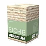 KeraBlocks Premium Eiche - 210 Stück Holzklötzchen zum Basteln 160x22x8mm - Bastelholz ohne Klebeband - Perfekt zur kreative DIY Projekte
