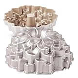 Erreke Gugelhupfform, Professionelle Qualität Kuchenform, Gugelhupf Backform, Sehr Widerstandsfähig, Doppelte Antihaftschicht, 2 Liter Kugelhupf Backform 24cm, Bloom