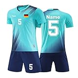 LAIFU Personalisiertes Football Trikot Kinder Erwachsene Fussball Trikots & Shorts mit Name Nummer Team Logo Fußball Trikot