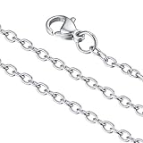 FaithHeart Edelstahl Ankerkette für Damen Mädchen, 2mm Silber Rolokette 45cm lang, Kette ohne Anhänger für Geburtstag Muttertag Valentinstag