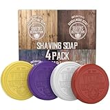 Viking Revolution Rasierseife Herren - Rasier Seife zur Verwendung mit Rasierpinsel & Schale für eine Sanfte Nassrasur, Shaving Soap, Rasierseife Set - 4er-Packung, je 70 g