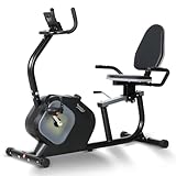 Novonova Liegeergometer für Zuhause mit 16 verstellbaren Widerstandsstufen, Magnetische Sitz-Heimtrainer mit LCD-Display und Smartphone-Halter für Zuhause, NV-6301