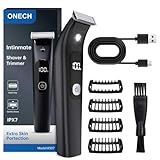 Intimrasierer Mann,Rasierer Herren Elektrisch Bartschneider Kabellos, USB Wiederaufladbar & Wasserdicht & LED Face & Body Trimmer mit 4x Trimmaufsätze, Ultrascharfer Klingen für die Haut