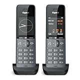 Gigaset Comfort 520HX Duo - 2 DECT-Mobilteile mit Ladeschale - Fritzbox-kompatiel, Schnurloses Telefon für Router & DECT-Basis, titan-schwarz [Kompatibel in DE, IT, FR, NL, BE, CHE, AUT] [Ohne Basis]
