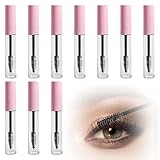 Leere Mascara-Tube und Zauberstab, 10 Stück, 10 ml, leere Tuben, Mini-Mascara-Röhrchen, transparenter Behälter, Mascara-Flasche, für Rizinusöl mit Innenstopfen vermeiden Auslaufen, nachfüllbarer