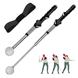 Ykall Golfschwung Trainer Set – Verstellbare & Einziehbare Golf Trainingshilfe mit klick-Feedback & Armband zur Haltungskorrektur – Für Männer, Frauen & Kinder, Indoor/Outdoor, Tempo & Chippen