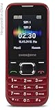 swisstone SC 230 Dual SIM Unlocked Handy (4,5 cm (1,8 Zoll), mit extra großem beleuchtetem, Farbdisplay) rot