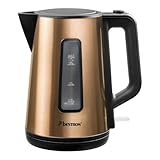 Bestron Wasserkocher mit 360° Basis, inkl. Kochstopp-Automatik & Trockenlaufschutz, 1.7 Liter Fassungsververmögen, 2200 Watt, AWK1000CO, Farbe: Kupfer