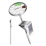 Herreicher Milch Thermometer Edelstahl Küchenthermometer - Sofort Kochen Thermometer Lesen Barista-Nadelthermometer mit Clip Praktisches Küchengerät für Kochen Milch Kaffee BBQ Steak usw.