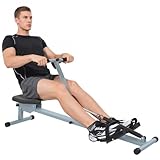 HOMCOM Rudergerät für Zuhause, Hydraulisches Fitness-Rudergerät mit LCD-Display, 12 Widerstandsstufen, Rudermaschine belastbar bis 100kg Fitnessgerät Trainingsgerät für das Ganzkörpertraining