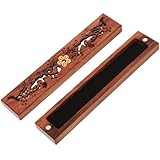 GRIRIW Kurzer Räucherstäbchenhalter aus Naturholz Handgeschnitzt Kompakte Räucherstäbchenbox für Zuhause und Reisen