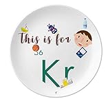 Chemistry Elements Periode Table Rare Gas Krypton Kr Porzellan Teller Abendessen Runde Schale Junge Mann