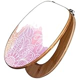 banjado Design WC Sitz Bambus 45x37,5cm - Toilettendeckel - Toilettensitz Bambus - hochwertiger Klodeckel - WC-Sitz Universal für alle gängigen Toiletten - Motiv Buntes Mandala