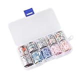 Gatuida 1 Schachtel Teiliges DIY Nageldesign Set Blüten und Sternenhimmel Nagelfolie für Kreative Maniküre Selbstklebende Nail Art Aufkleber für und Mädchen Langlebig und Leicht