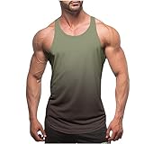 Herren-Tanktop, Sommer-Laufweste, Farbverlaufsdruck, lässiges Unterhemd, ärmellos, Rundhalsausschnitt, einfache Passform, Y-Rücken, T-Shirts für Herren, trendiger, atmungsaktiver Pullover, Übergröße