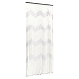 KAUITOPU 90 X 220 cm Türvorhang, Retro Wellig Perlenvorhang Bambus Holz 31 Linien Türöffnung Perlenschnur für Türen in Wohnzimmern Balkonen Innenhöfen Arbeitszimmern