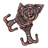 BESTYASH 2 Stück Wandhaken aus Metall Dekorative Wandhaken mit Doppelhaken Klassisch Antikbraun Vielseitig für Garderobe Küche Bad und Flur Einfache Montage Platzsparend und Stilvoll