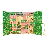 Leerer Kalender Advent - 24 Gitter Leere Adventboxen 2025 | Weihnachtsfeiertagspeicher Fall | Dekorative Schachtel Für Tisch, Süßigkeiten, Schokolade, Leckereien, Handgeschrieben