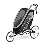 Cybex Multisport-Anhänger ZENO, One Box mit Rahmen und Sitzpaket, Von ca. 6 Monaten - ca. 4 Jahre, Max. 111 cm und 22 kg, 4-in-1 Sportwagen, Black/All Black