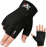 BEAST RAGE Fitness-Handschuhe für Training, rutschfest,gepolsterte Handfläche,Halbfinger-Workout,Gewichtheben-Handschuhe, Radfahren, Crossfit,Krafttraining (Black, XL)