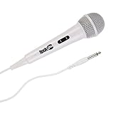 RockJam Karaoke Microphone Wired Unidirectional Dynamic Microphone with Three Metre Cord - White