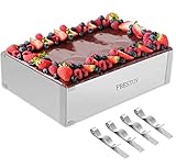 PRESTOV Backrahmen Rechteckig Verstellbar - 8cm Hohe Deutsche Qualität Backrahmen Eckig Verstellbar - Professionelle Backform Rechteckig für Mehrschichtige Kuchen