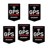 Fahrrad-Diebstahlschutz Aufkleber,5 Pcs Premium GPS Tracker Fahrrad Aufkleber Warnhinweis Sticker Innen- und Außenbereich Diebstahlwarnschild für Fahrzeuge für Fahrräder,Autos,Motorräder und Gepäck