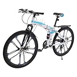 Sengfwin 26in Fully 21-Gang Faltbares Mountainbike MTB für Fahrrad Jugendliche Erwachsene, mechanische Aluminiumrahmen Scheibenbremse Rahmenpaket Schutzblech Federgabel Mountain Bike