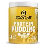 Bodylab24 Protein Pudding (400g) Banane, Pulver auf Basis von Molkenprotein, Zubereitung 1 Minute, lässt sich mit kalter Milch anrühren, 24g Protein bei nur 200kcal je Portion, glutenfrei