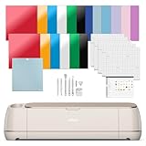 Cricut Maker 4 – Smarte Schneidemaschine (Seashell) | Verlobungs-Paket – enthält Smart-Vinyl, Karton, Transferband, Aufbügeln HTV, Matte, Stifte, Werkzeugset und 25 Bilder in der Design Space App