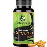 Vitagrazia® Kurkuma Extrakt Extrakt Kapseln - Täglich 1 Curcuma Kapsel für ca. 10.000 mg Kurkuma - 95% Hochdosiert mit Bio Kurkuma und Piperin - 120 Kurkuma Kapseln