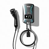 App & WiFi Steuerbare 22kW Wallbox mit 32A Typ 2, Bluetooth, RFID-Karte, TÜV-geprüft, 5m Ladekabel, LCD Display, IP66 Wasserdicht für alle EVs