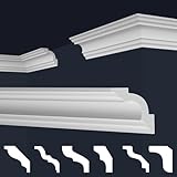 MARBET DESIGN Stuckleisten XPS Styropor weiß - Deckenleisten Stuck Decken Styroporleisten E-Leisten - (20 Meter / 10 Leisten E-14)