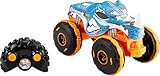 Hot Wheels Monster Trucks RC Rhinomite Pojazd zdalnie sterowany w skali 1:24, terenowy samochód RC do jazdy po różnych powierzchniach dzięki oponom Grip Action, JBK11