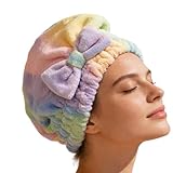 Generico Saugfähiges Handtuch für den Kopf, Haarturban aus Coral-Fleece mit schnell trocknendem Design, für Damen, Mädchen, Freundin oder Mutter