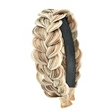Haarreifen Geflochten,Hairband Braided Hairpiece,Geflochtenes Haarband,Damen Haarreif,Headband High Elasticity Braids Braided Hair Band Hairpiece for Girls Women (Gelb, Normal)