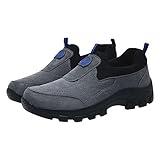 Pro Schuhe Herren Herren-Loafer, Slip-on-Schuhe, lässig, breite Breite, Arbeitsschuh, Walking, Fahren, Turnschuhe, bequem Schuhe Herren Wasserdicht Atmungsaktiv (Grey, 38)