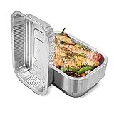 Mamatura Aluschalen Grill [Wiederverwendbar] 25 Aluminium Tropfschalen, Fettauffangschalen Gasgrill | Weber Grill Zubehör | Alu Grillschalen 15x22 cm