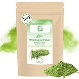 Curly Superfood Weizengraspulver Bio 500g - Laborgeprüft, 100% naturrein & ohne Zusätze - Bio Weizengras Pulver in Rohkostqualität - Deutsche Abfüllung & ohne Konservierungs- & Zusatzstoffe