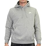 Nike Herren Sw Club Kapuzenpullover, Dk Grey Heather/Matte Silver/White, S