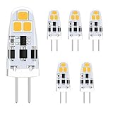 TIAFELNGLY G4 LED Lampen 2W, Dimmbar Kein Flimmern 12V G4 LED Warmweiss Energiesparende Glühbirnen AC/DC 12-24V 360 Grad Winkel LED Birne G4-6er Pack