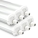 HOFTRONIC - 6er Pack LED Feuchtraumleuchte 150cm IP65-48W 5760 Lumen - 4000K Neutralweiß - Verknüpfbar - Kellerleuchte, Nassraumleuchte - Feuchtraum Wannenleuchte