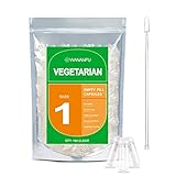 WANANFU Vegane Leerkapseln Größe 1 (100 Stück) Bundle mit 2 Mikrolöffeln, leere Kapseln zum Befüllen, Kompatibel mit Kapselfüller Größe 1