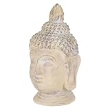 ECD Germany Buddha Figur 55 cm Beige/Grau, Kunststein...